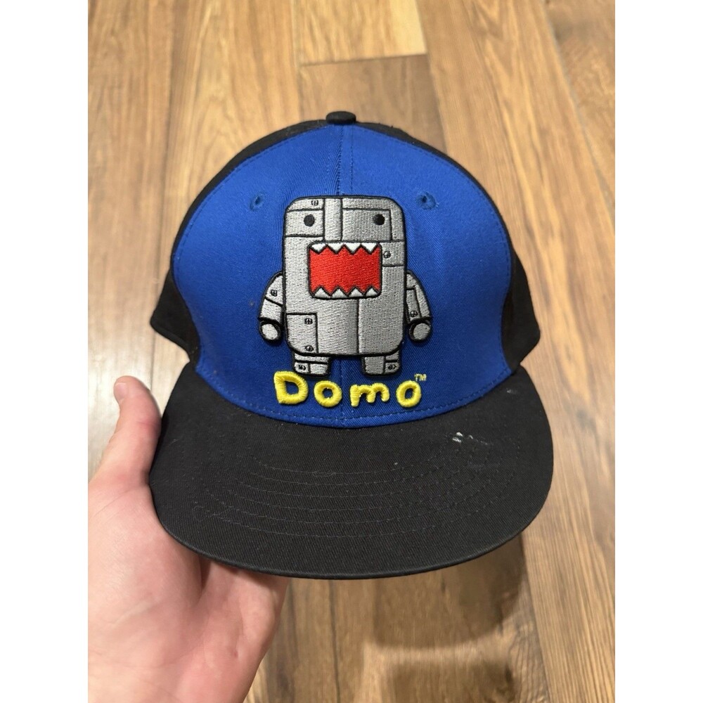 Vintage Y2K Furry Domo SnapBack Hat Robot Robo Blue Graphic Adjustable